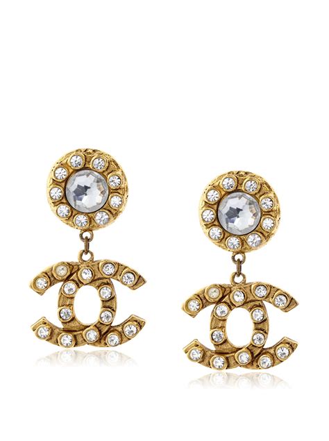 chanel large logo earrings|chanel logo earrings cheap.